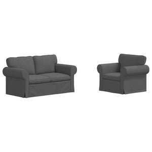 vidaXL Sofa Set 2 pcs Dark Gray 155 x 82 x 80 cm Fabric