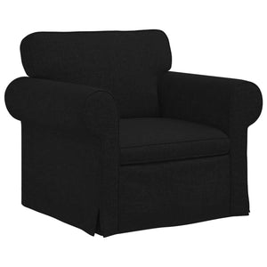 vidaXL Sofa Set 2 pcs Black 155 x 82 x 80 cm Fabric
