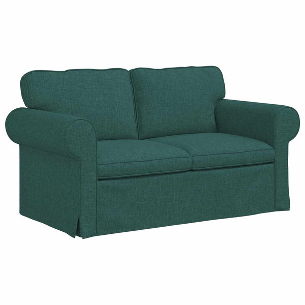 vidaXL Sofa Set 2 pcs Dark Green 155 x 82 x 80 cm Fabric