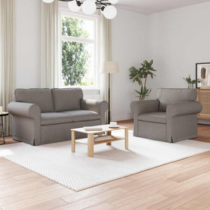 vidaXL Sofa Set 2 pcs Taupe 155 x 82 x 80 cm Fabric