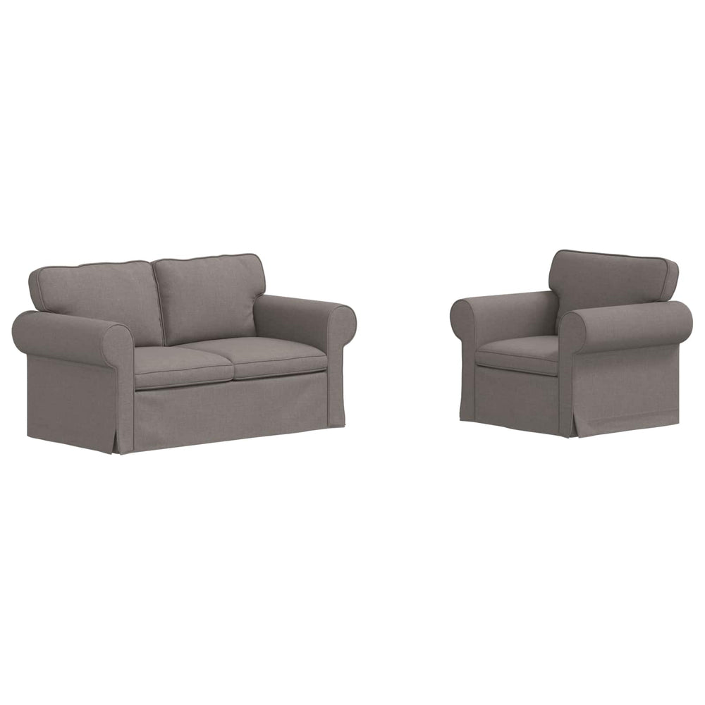 vidaXL Sofa Set 2 pcs Taupe 155 x 82 x 80 cm Fabric