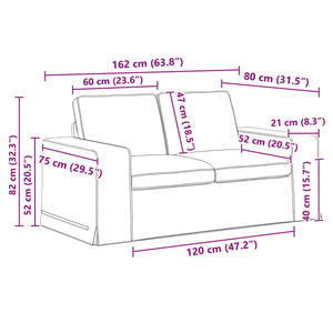 vidaXL Sofa Set 2 pcs Dark Grey 162 x 80 x 82 cm Fabric
