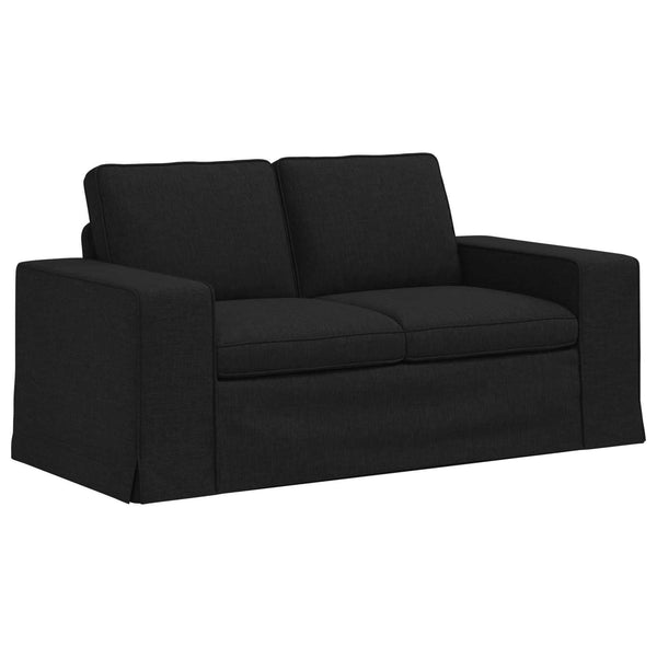 vidaXL Sofa Set 2 pcs Black 162 x 80 x 82 cm Fabric