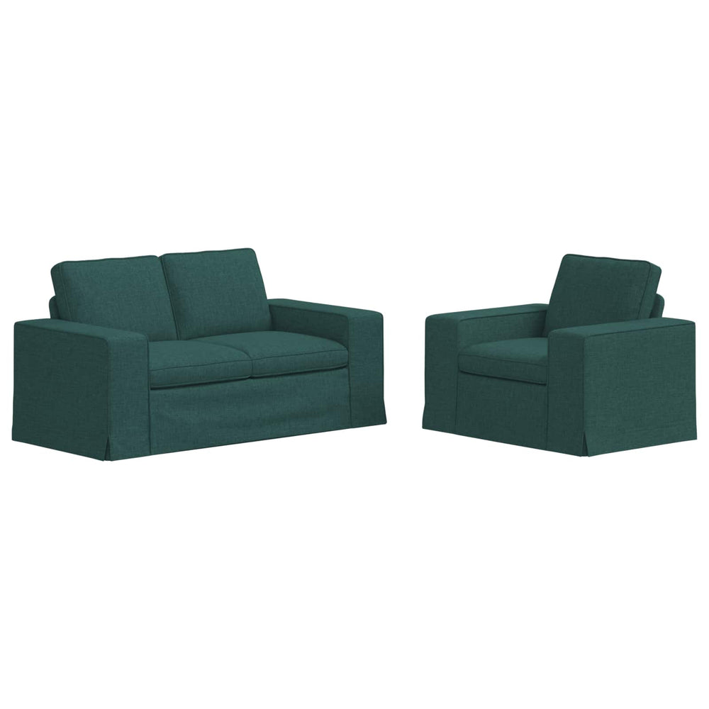 vidaXL Sofa Set 2 pcs Dark Green 162 x 80 x 82 cm Fabric