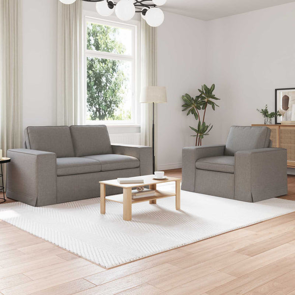 vidaXL Sofa Set 2 pcs Taupe 162 x 80 x 82 cm Fabric
