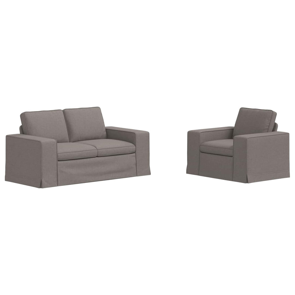 vidaXL Sofa Set 2 pcs Taupe 162 x 80 x 82 cm Fabric