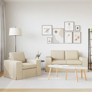 vidaXL Sofa Set 2 pcs Cream 162 x 80 x 82 cm Fabric