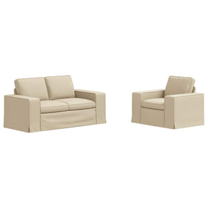 vidaXL Sofa Set 2 pcs Cream 162 x 80 x 82 cm Fabric