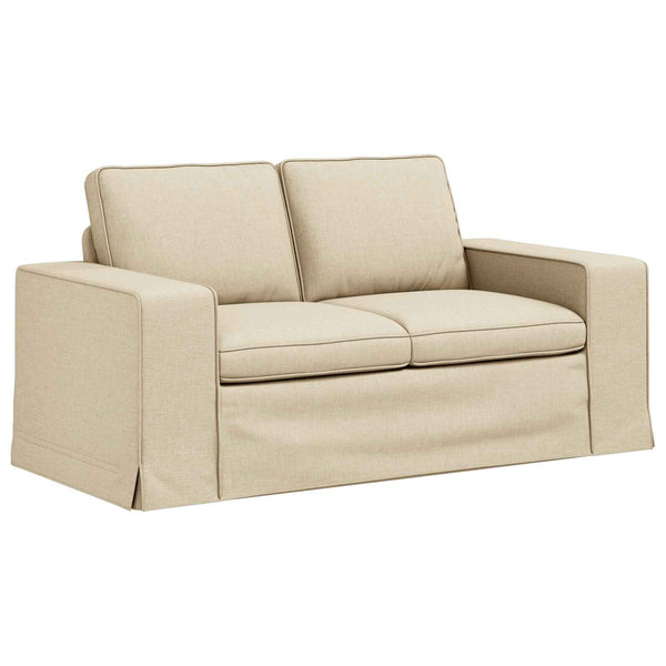 vidaXL Sofa Set 2 pcs Cream 162 x 80 x 82 cm Fabric