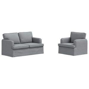 vidaXL Sofa Set 2 pcs Light Grey 144 x 80 x 85 cm Fabric