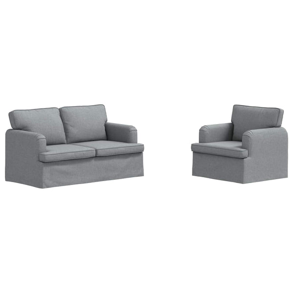 vidaXL Sofa Set 2 pcs Light Grey 144 x 80 x 85 cm Fabric