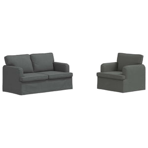 vidaXL Sofa Set 2 pcs Dark Grey 144 x 80 x 85 cm Fabric