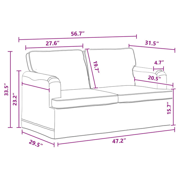 vidaXL Sofa Set 2 pcs Dark Grey 144 x 80 x 85 cm Fabric