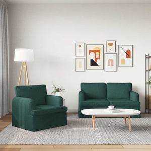vidaXL Sofa Set 2 pcs Dark Green 144 x 80 x 85 cm Fabric
