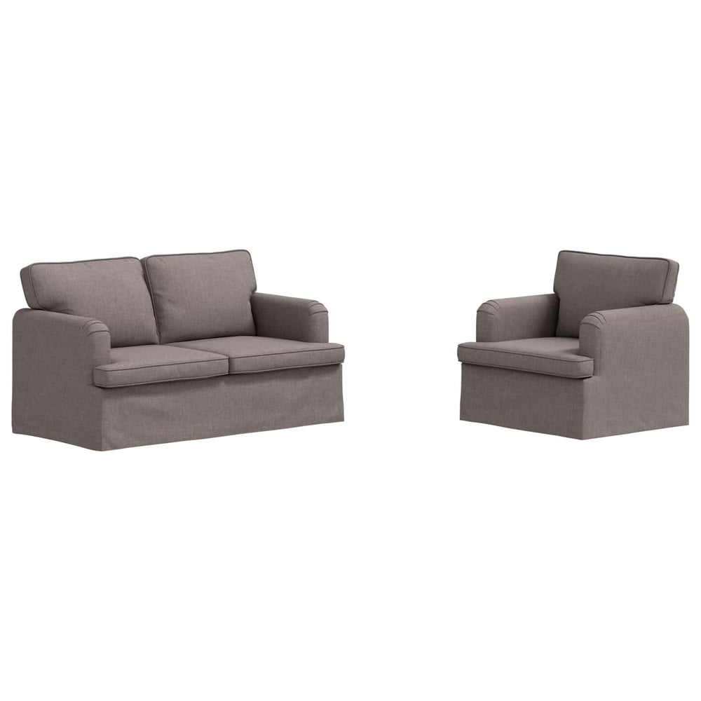 vidaXL Sofa Set 2 pcs Taupe 144 x 80 x 85 cm Fabric