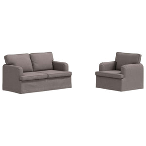 vidaXL Sofa Set 2 pcs Taupe 144 x 80 x 85 cm Fabric