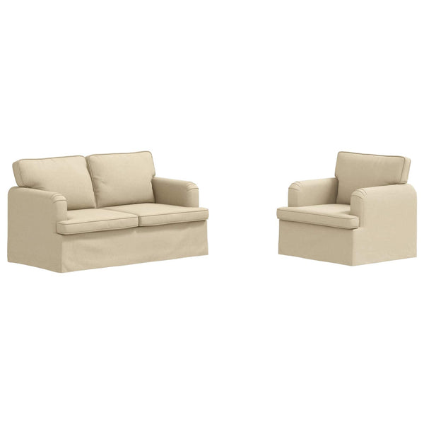 vidaXL Sofa Set 2 pcs Cream 144 x 80 x 85 cm Fabric