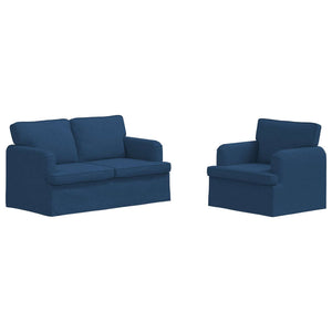 vidaXL Sofa Set 2 pcs Blue 144 x 80 x 85 cm Fabric