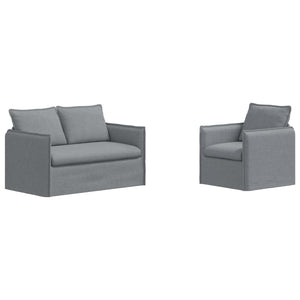 vidaXL Sofa Set 2 pcs Light Grey 136 x 82 x 85 cm Fabric