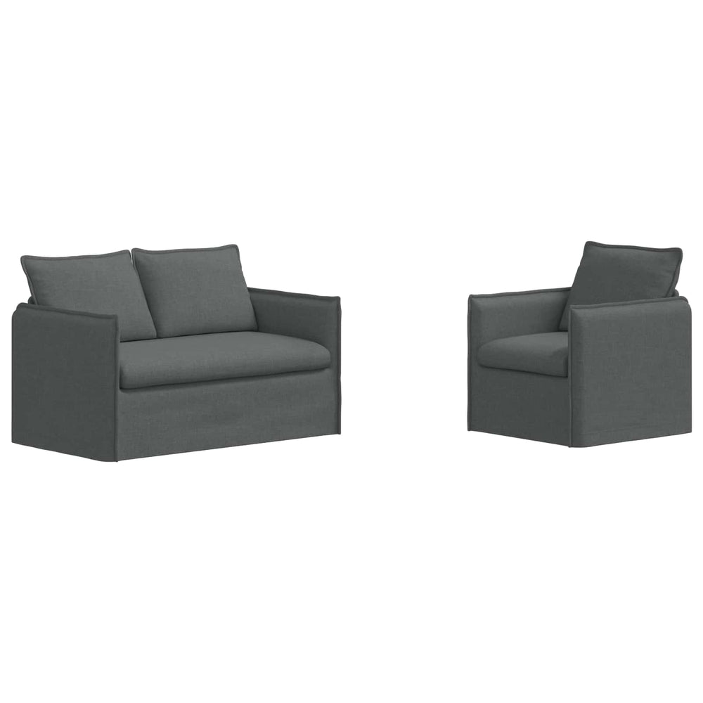 vidaXL Sofa Set 2 pcs Dark Gray 136 x 82 x 85 cm Fabric