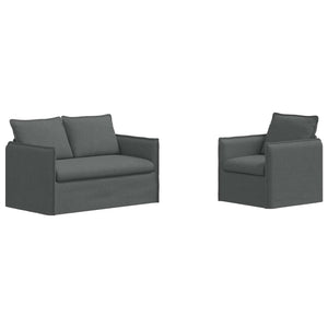vidaXL Sofa Set 2 pcs Dark Gray 136 x 82 x 85 cm Fabric