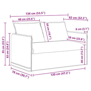 vidaXL Sofa Set 2 pcs Dark Gray 136 x 82 x 85 cm Fabric