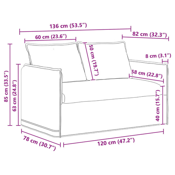 vidaXL Sofa Set 2 pcs Dark Gray 136 x 82 x 85 cm Fabric