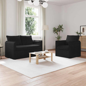 vidaXL Sofa Set 2 pcs Black 136 x 82 x 85 cm Fabric