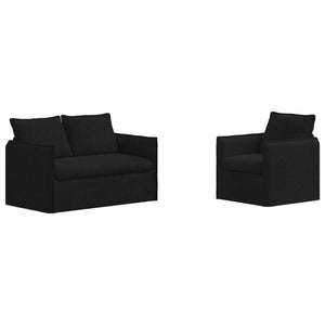 vidaXL Sofa Set 2 pcs Black 136 x 82 x 85 cm Fabric