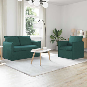 vidaXL Sofa Set 2 pcs Dark Green 136 x 82 x 85 cm Fabric