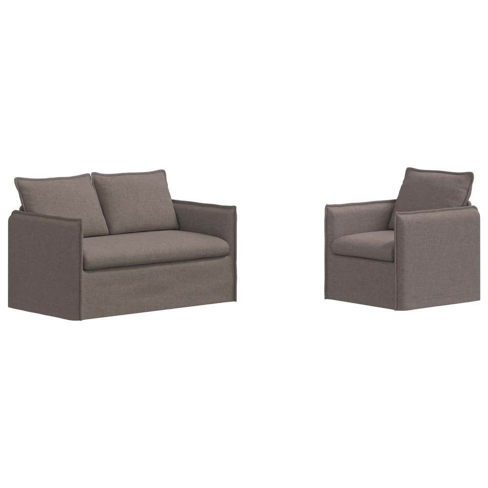vidaXL Sofa Set 2 pcs Taupe 136 x 82 x 85 cm Fabric