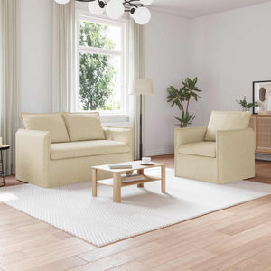 vidaXL Sofa Set 2 pcs Cream 136 x 82 x 85 cm Fabric