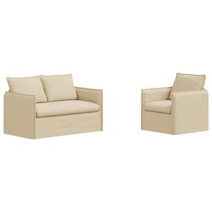 vidaXL Sofa Set 2 pcs Cream 136 x 82 x 85 cm Fabric