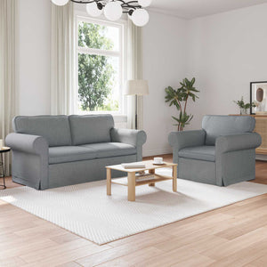 vidaXL Sofa Set 2 pcs Light Grey 175 x 82 x 80 cm Fabric