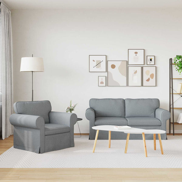 vidaXL Sofa Set 2 pcs Light Grey 175 x 82 x 80 cm Fabric