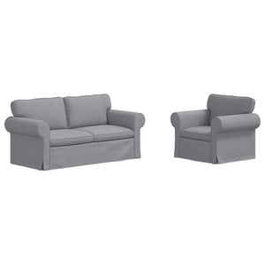 vidaXL Sofa Set 2 pcs Light Grey 175 x 82 x 80 cm Fabric