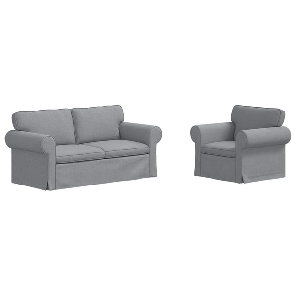 vidaXL Sofa Set 2 pcs Light Grey 175 x 82 x 80 cm Fabric