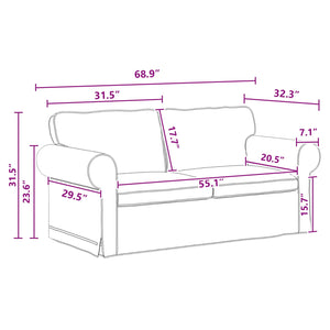 vidaXL Sofa Set 2 pcs Dark Grey 175 x 82 x 80 cm Fabric
