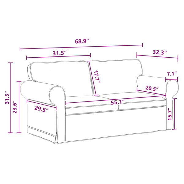 vidaXL Sofa Set 2 pcs Dark Grey 175 x 82 x 80 cm Fabric
