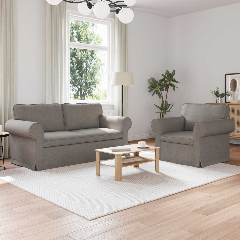 vidaXL Sofa Set 2 pcs Taupe 175 x 82 x 80 cm Fabric