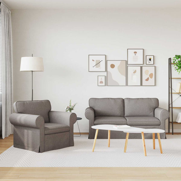 vidaXL Sofa Set 2 pcs Taupe 175 x 82 x 80 cm Fabric