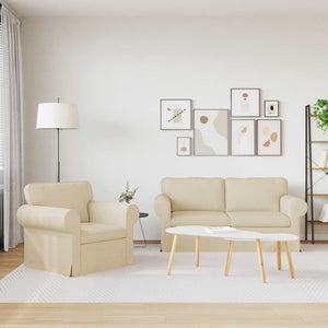 vidaXL Sofa Set 2 pcs Cream 175 x 82 x 80 cm Fabric