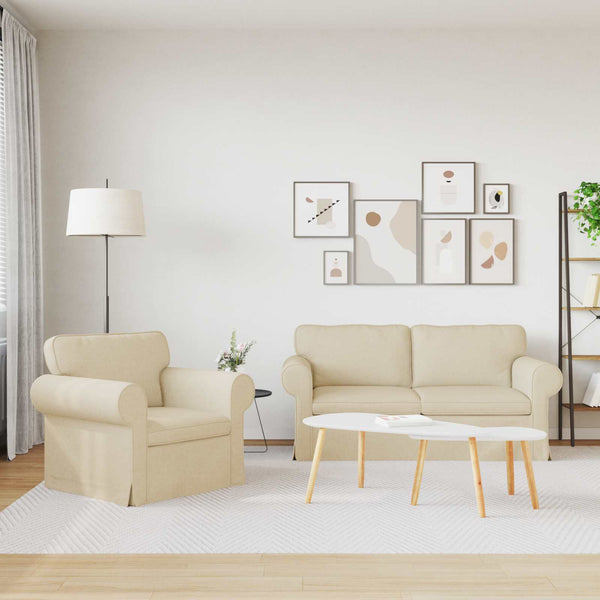 vidaXL Sofa Set 2 pcs Cream 175 x 82 x 80 cm Fabric