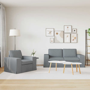 vidaXL Sofa Set 2 pcs Light Grey 182 x 80 x 82 cm Fabric