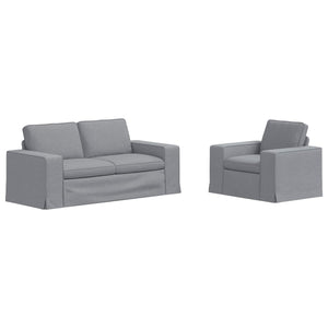 vidaXL Sofa Set 2 pcs Light Grey 182 x 80 x 82 cm Fabric