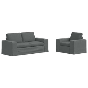 vidaXL Sofa Set 2 pcs Dark Gray 182 x 80 x 82 cm Fabric