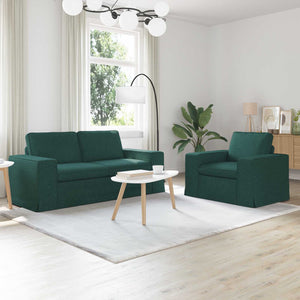 vidaXL Sofa Set 2 pcs Dark Green 182 x 80 x 82 cm Fabric