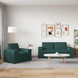 vidaXL Sofa Set 2 pcs Dark Green 182 x 80 x 82 cm Fabric