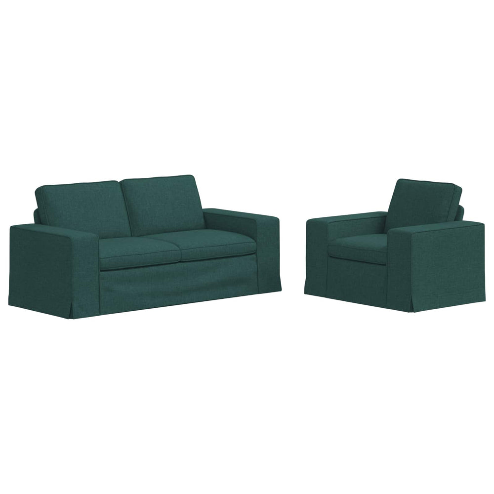 vidaXL Sofa Set 2 pcs Dark Green 182 x 80 x 82 cm Fabric