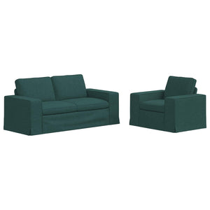 vidaXL Sofa Set 2 pcs Dark Green 182 x 80 x 82 cm Fabric